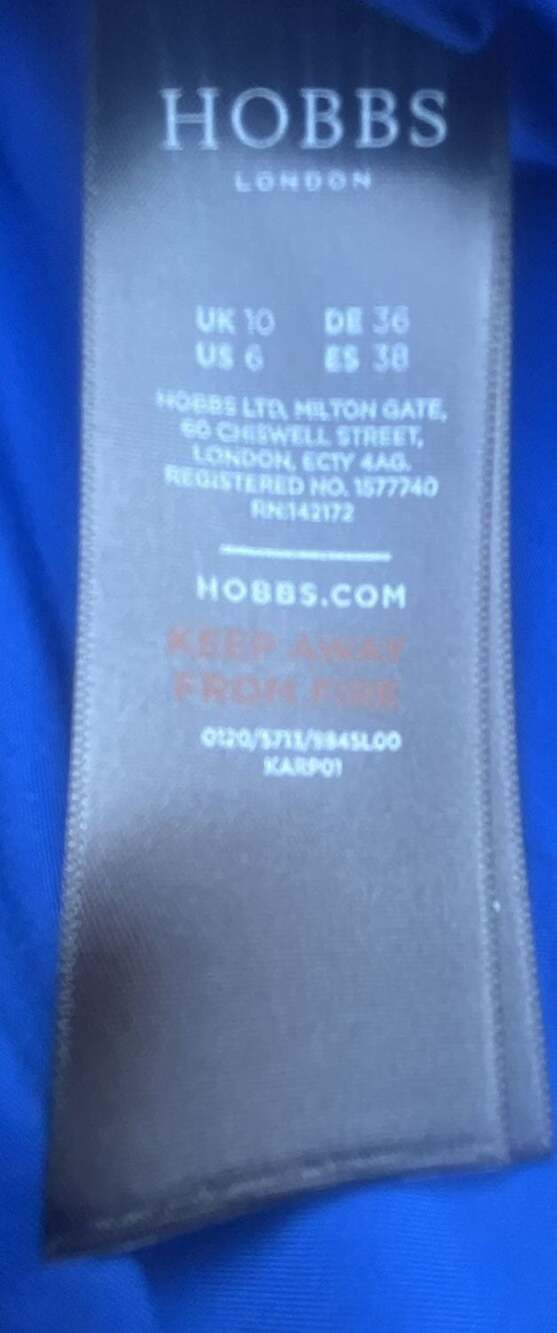 Hobbs London Dianna Cobalt Blue V-Neck Belted Sheath Dress - Picture 6 of 10